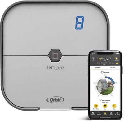 Orbit B-hyve 57925 8-Zone WiFi Indoor Smart Sprinkler Controller App Weather Adj