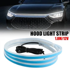 Car LED DRL Hood Light Strip Engine Cover Daytime Running Light Flowing Mode