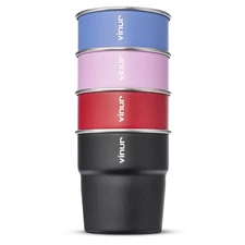 Stainless Steel Cups-8 oz Stackable Tumbler Metal Drinking Glasses for Travel...