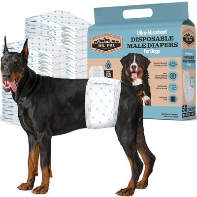Dr. Pol Male Dog Diapers   Super Absorbent, Breathable, LeakProof with Wetnes...