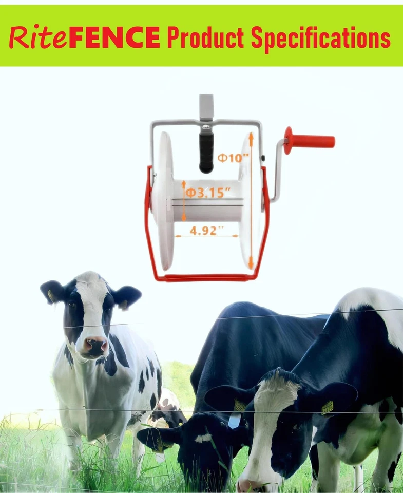 Paquete de 1 carrete estándar de cercas eléctricas con engranajes 3:1 para tu cerca eléctrica Foto 3 de 4