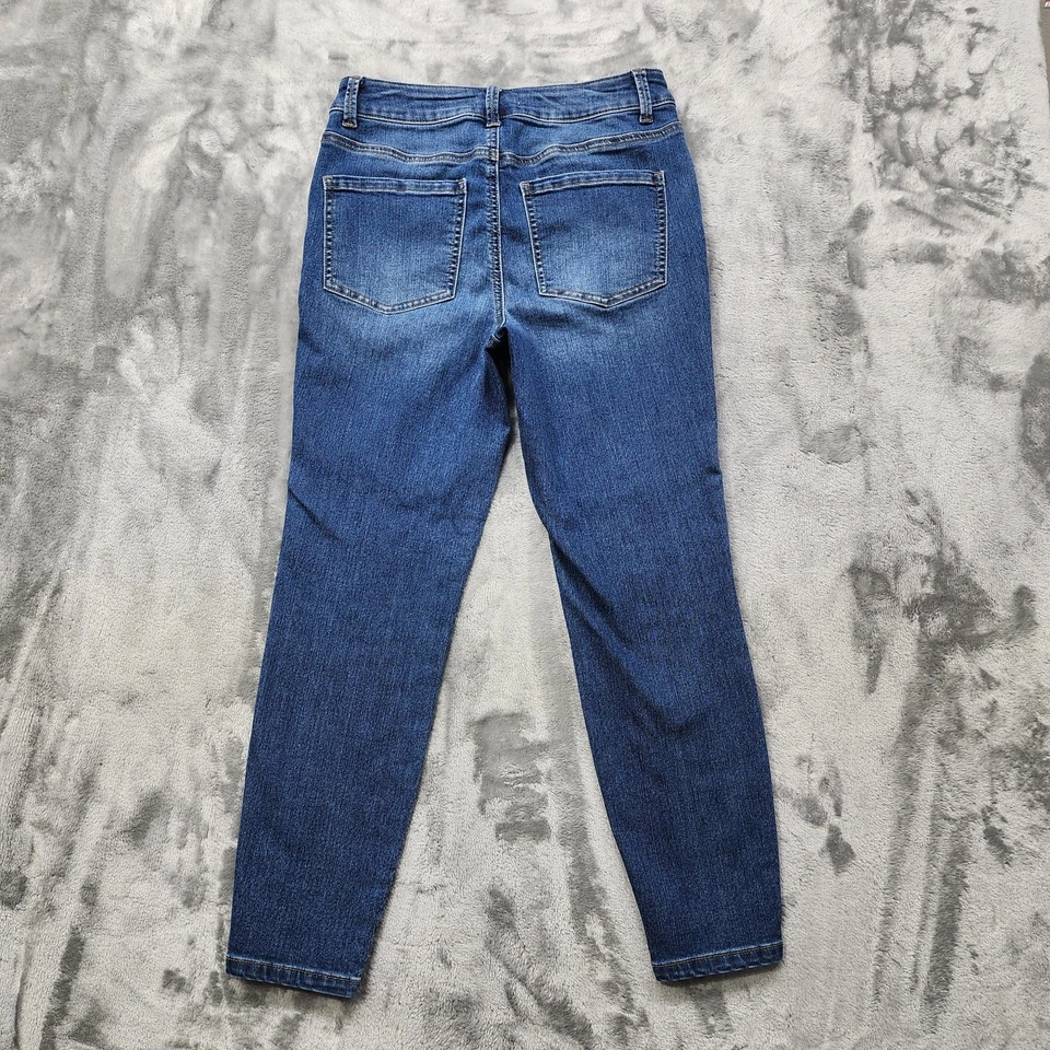 Maurices Jeans Womens 6 SHORT Blue Everflex Super Skinny High Rise Seamed Ankle  - Image 3 of 4