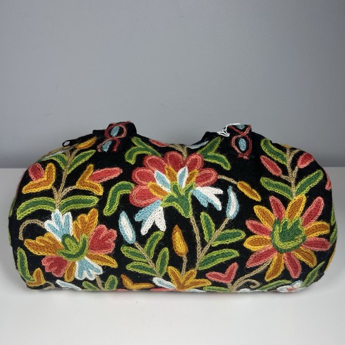 Silly Yeti Boho Hippie Jute Purse Duffle Bag Embroidered Floral. - 第 5/10 張圖片