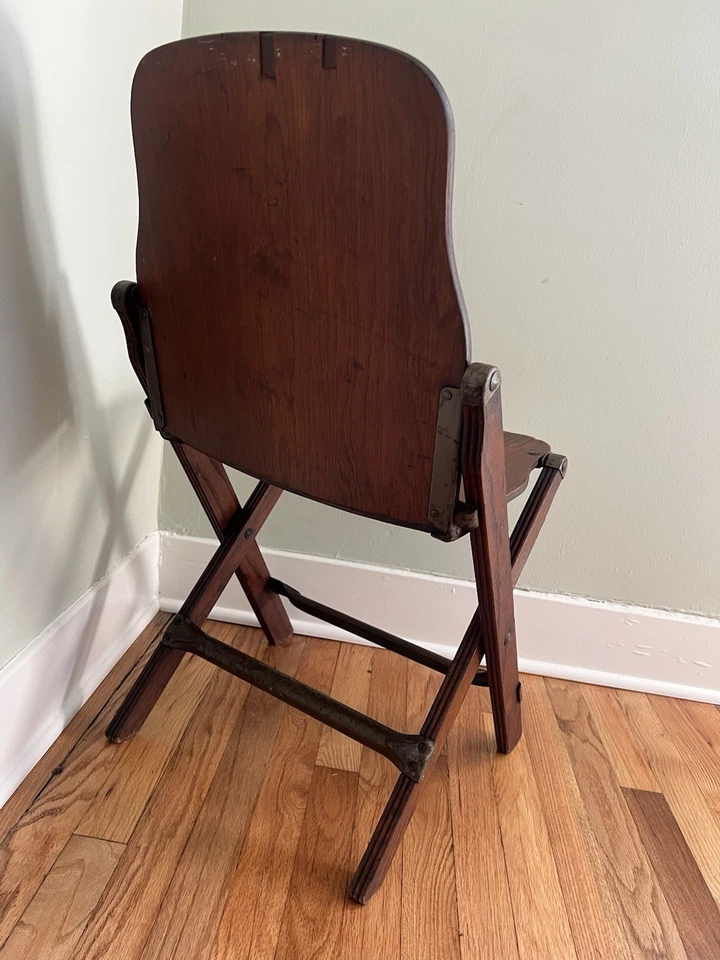 Vintage American Seating Co. Folding Wooden Chair with /Metal - Image 4 of 4