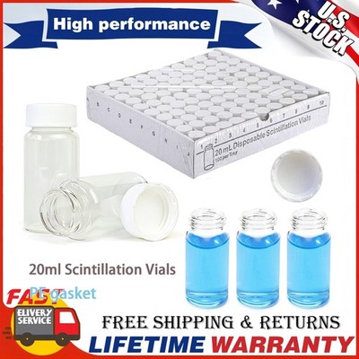 1000pcs 20ml Scintillation Vial Glass vial Small Sample vials w/cap PE gasket US