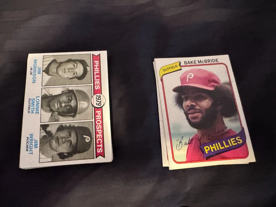 费城费城人队棒球卡 20 世纪 70 年代 - 90 年代批量 — 第 3/4 张图片