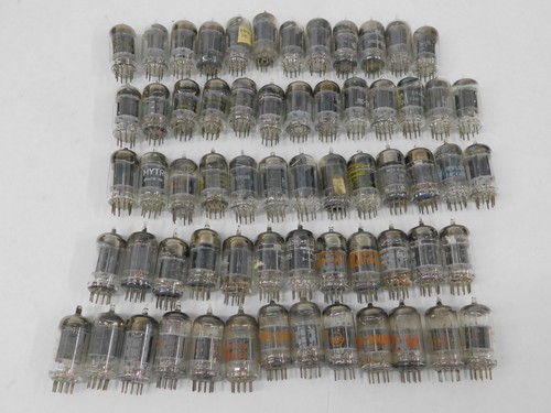 RCA Sylvania Raytheon GE 12AX7 12AX7A 5751 Vintage Black Plate Tubes (lot of 63)