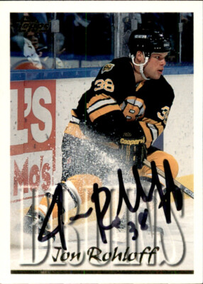 Jon Rohloff Signed Auto 1995-96 Topps card Boston Bruins