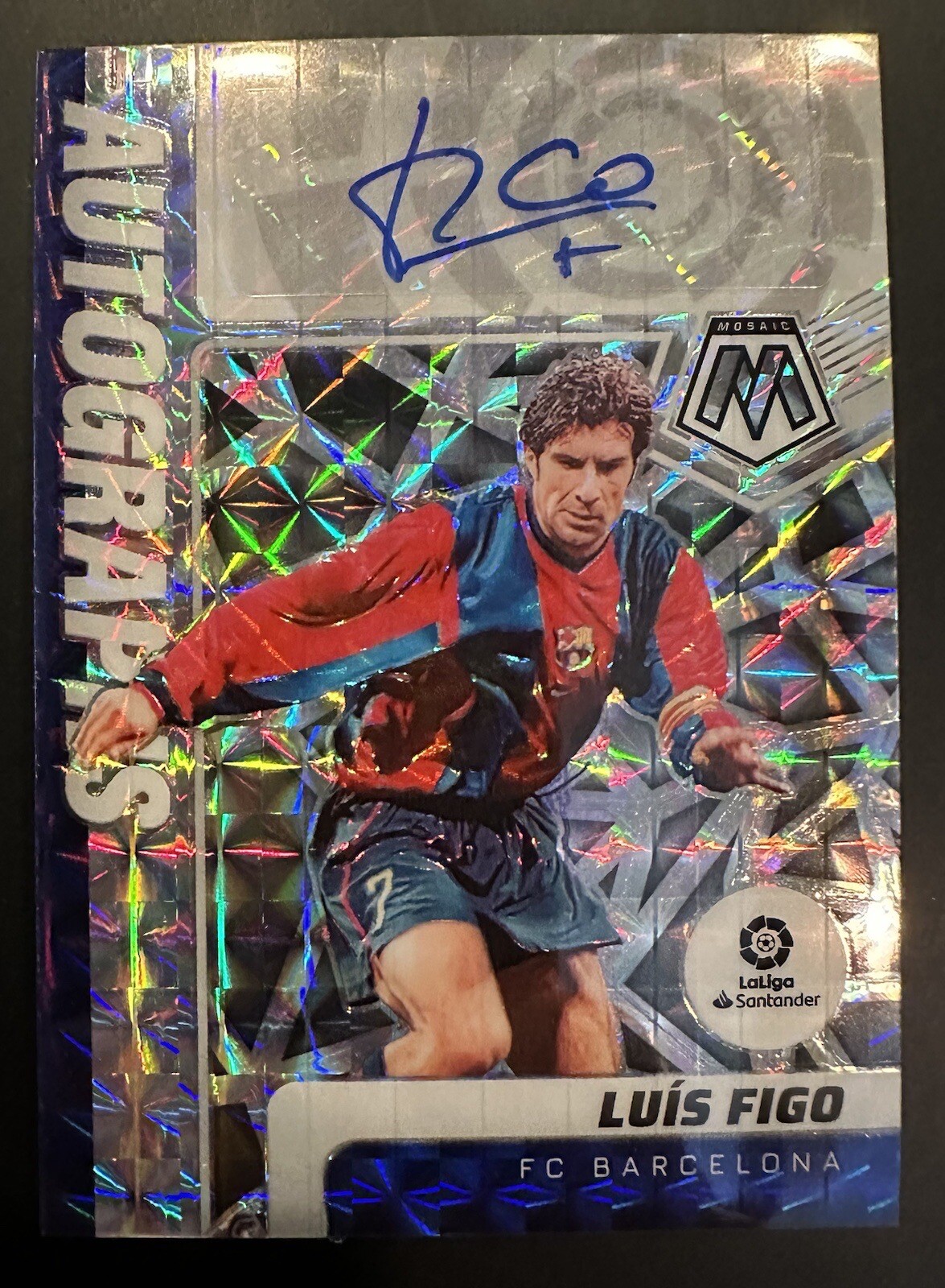 2021-22 Panini Mosaic La Liga Luis Figo Autographs Mosaic Auto AM 