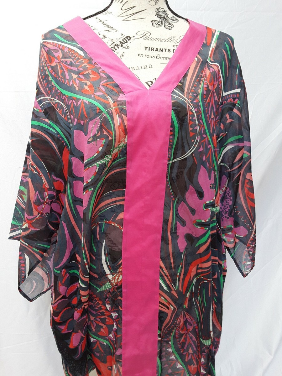 EMILIO PUCCI チュニックM size New PUCCI $900 Lightweight Flowy Tropical Print Coverup Tunic Top