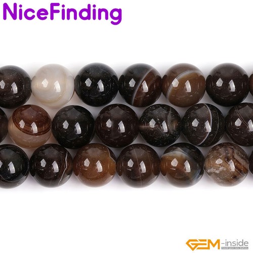Cuentas de piedras preciosas de ágata redondas naturales para hacer joyas 15" 2 mm agujero grande - Imagen 8 de 35