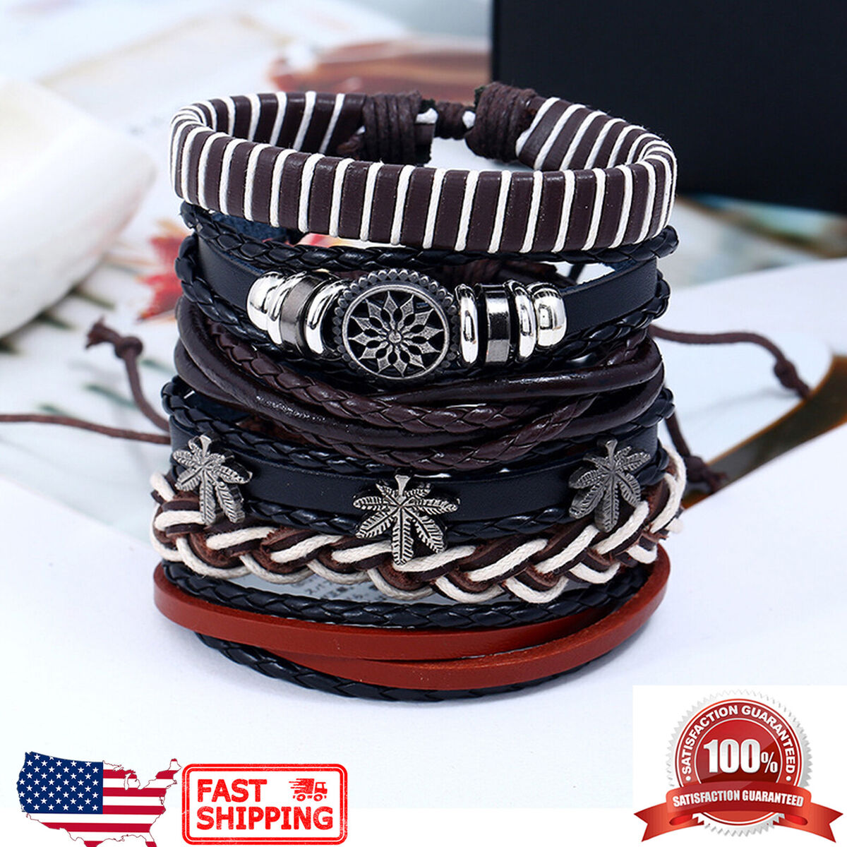 6pcs Set Star of Chaos Punk Rock Leather Men Women Cuff Wristband Bracelet | eBay 6pcs Set Star of Chaos Punk Rock Leather Men Women Cuff Wristband Bracelet | eBay