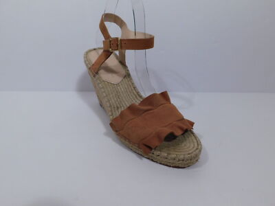 LOEFFLER RANDALL Women's Melon Gabby Ruffled Suede Suede Espadrille Sandal 