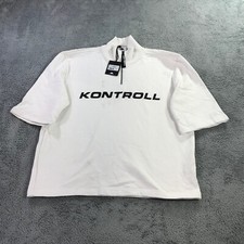 Kappa Hoodie Mens Large L Kontroll Pullover Quarter Zip White Half Sleeve ar2443