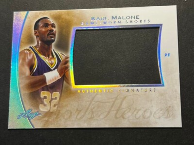 2014 Leaf Q SILVER SPECTRUM PROOF MISSING AUTO & #/5 Karl Malone #1