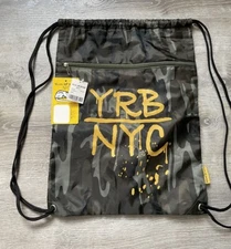 Yellow Rat Bastard Drawstring Bag With Zipper Pocket