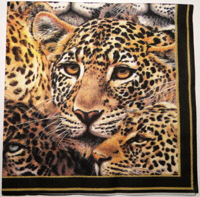 4 Servietten Afrika Safari Leoparden Mystery Moments Basteln Serviettentechnik