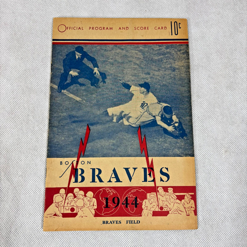 1944 Boston Braves vs Pittsburgh Pirates Programa Tarjeta de puntuación sin anotar Braves Field - Imagen 4 de 18
