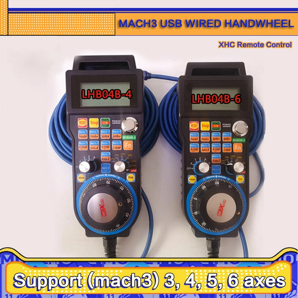 CNC Mach3 Handwheel 6 Axis Wired USB MPG Controller Electronic Manual Pendant 5M - Image 4 of 4