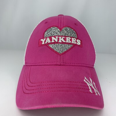 47 Pink Rhinestone New York Yankees Hat New York YANKEES Pink Bling Hat: Hand-jeweled NY Opal  main image 3