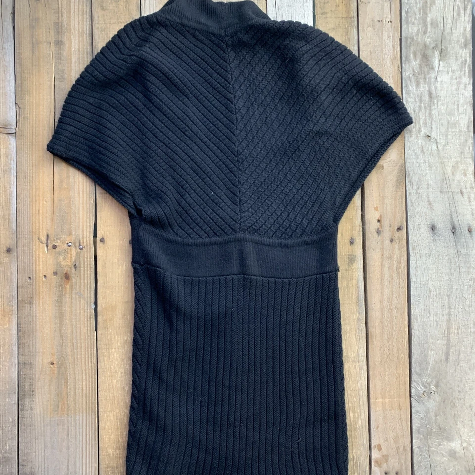 Kenneth Cole New York Long Cardigan Sweater Womens Size S Black Button - Image 3 of 4