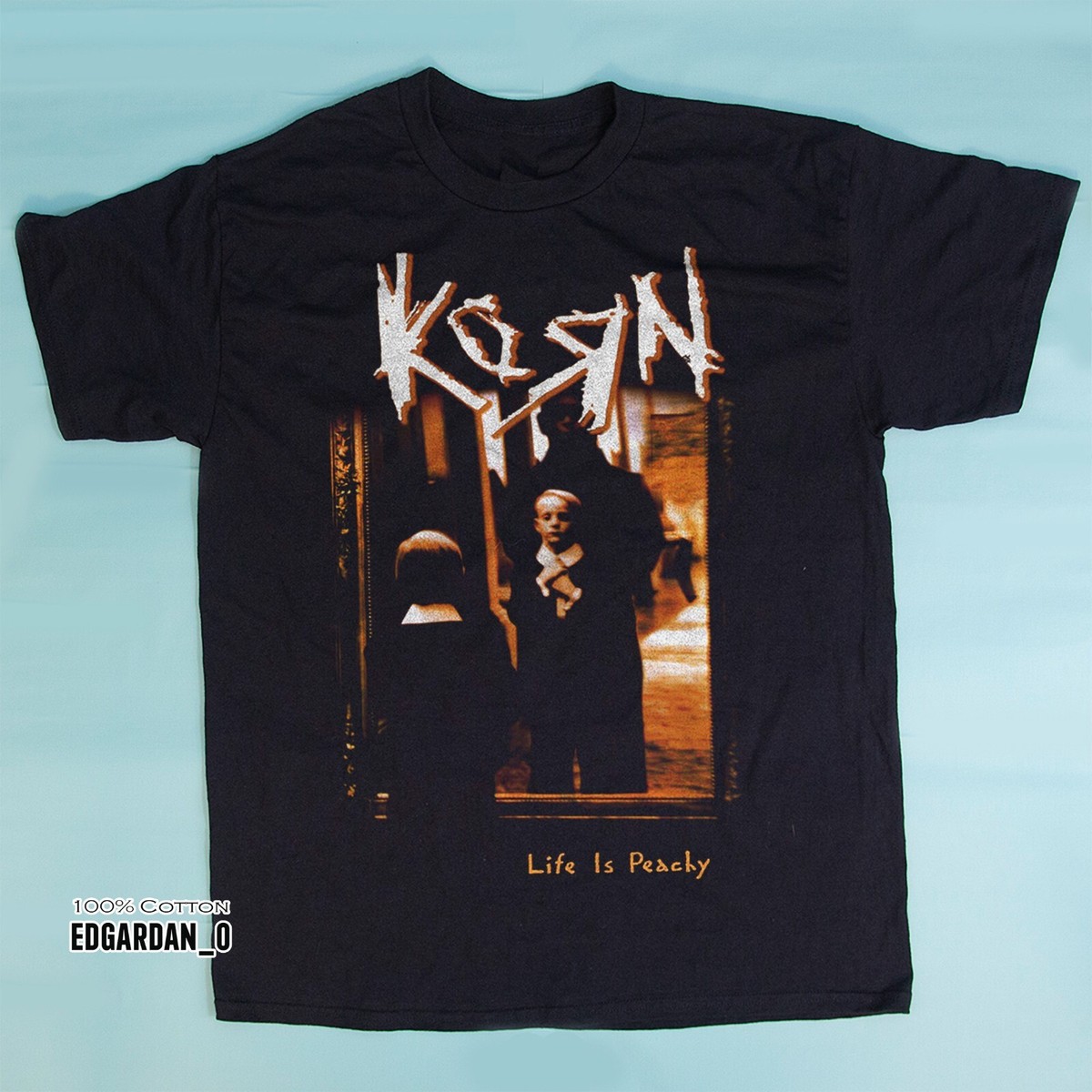 90's KORN LIFE IS PEACHY ツアー バンド Tシャツ New! Korn - Life is Peachy Heavy Cotton Black Unisex T-shirt Size