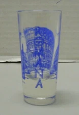 Romana Sambuca  Alcohol Blue Lettering Shooter Shot Glass Barware Man Cave 
