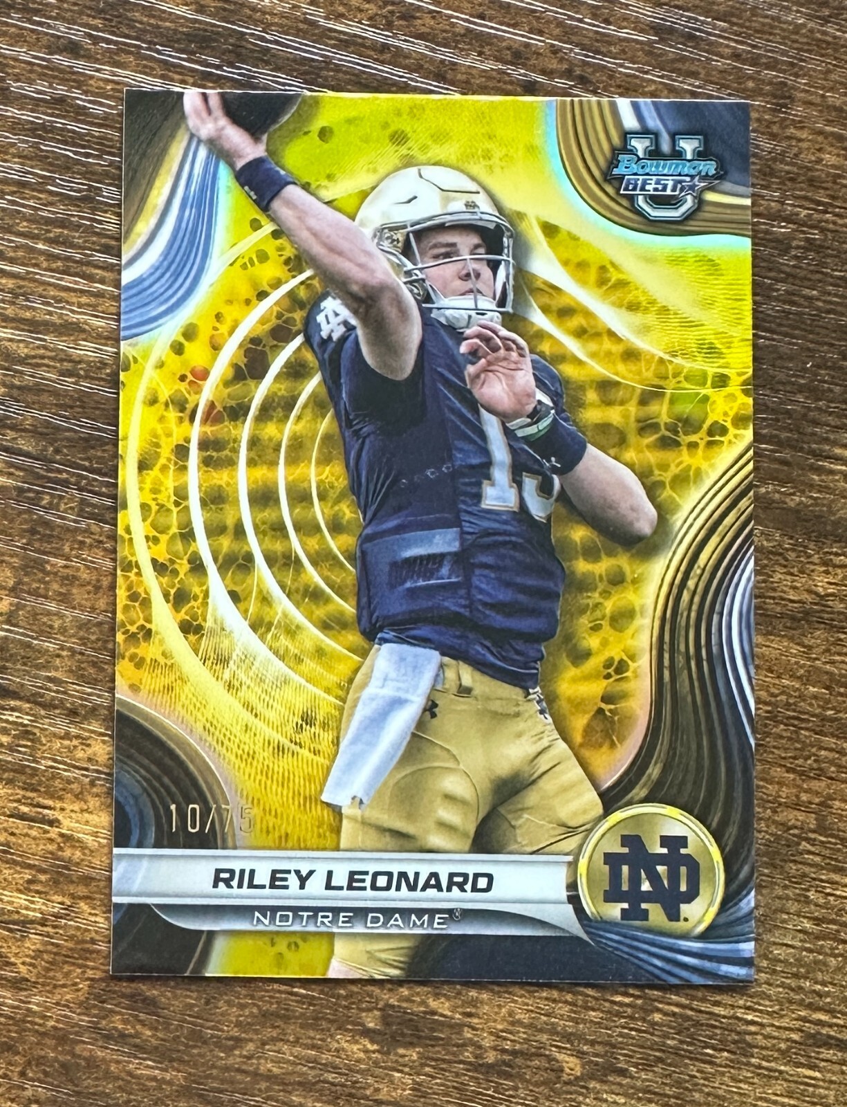 2024 Bowman's Best University Yellow Refractors #29 Riley Leonard /75 #X13614