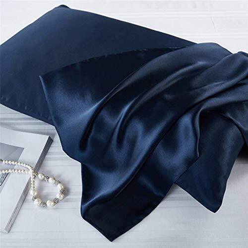 Satin Pillowcase Body Pillow Pillowcase, Cooling Body (20x54 inch) Navy Blue
