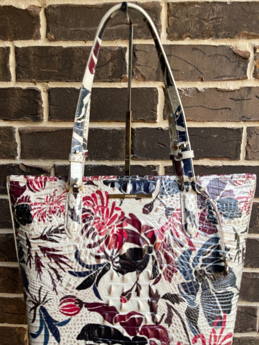 NWT $385 Brahmin Medium Asher Tote Extravaganza Melbourne multi blue red  ivory