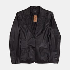 Joie De Vivre Leather Jacket / Size 10 / Womens / Black / Faux Leather