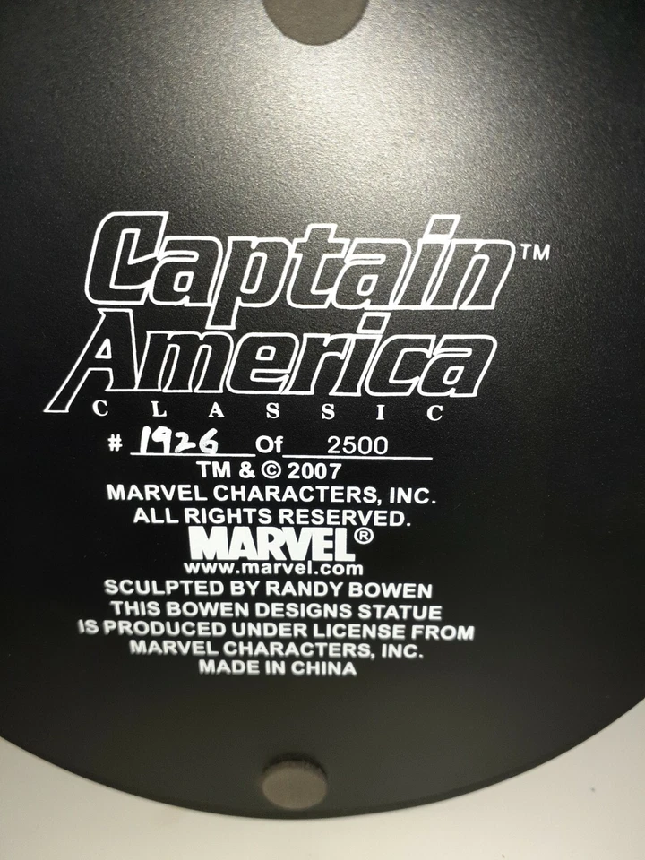 Estatua Clásica Capitán América Bowen Designs 1926/2500 Como Nueva Sin Caja ENVÍO GRATUITO Foto 3 de 4