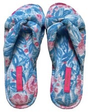 Lilly Pulitzer My Little Peony Women  s 7/8 Terry Slippers Bondi Blue Sandals