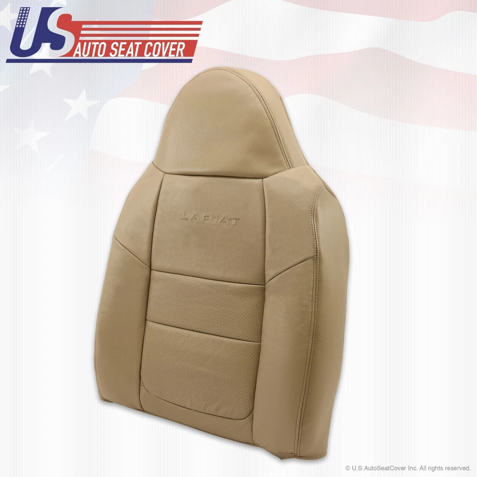 Ford F250 F350 Lariat 2001 cubierta de asiento inferior y superior de cuero pergamino bronceado Foto 3 de 4