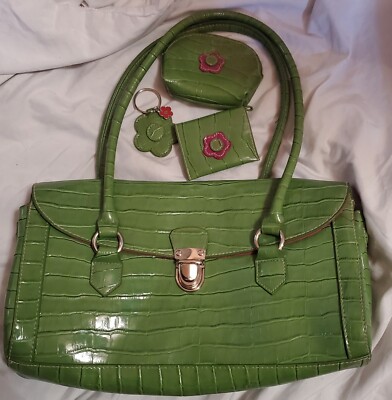 Chic Lime Green Handbag With Shirt Design