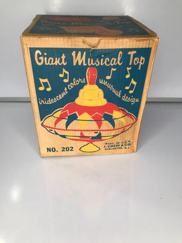 1962 GIANT MUSICAL TOP #202 J CHEIN & CO WITH BOX