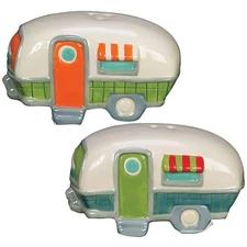 New Beachcombers Ceramic Camper Salt and Pepper Shaker Set