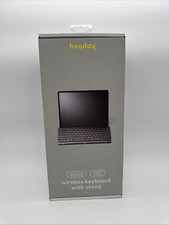 Wireless Keyboard with Stand for iPads Tablets - Black and Gray
