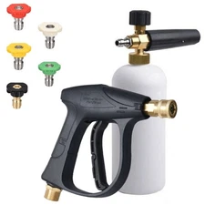 Snow Foam Lance Car Pressure Washer Gun Soap Cannon 1/4" Spray Jet Bottle Kit US
