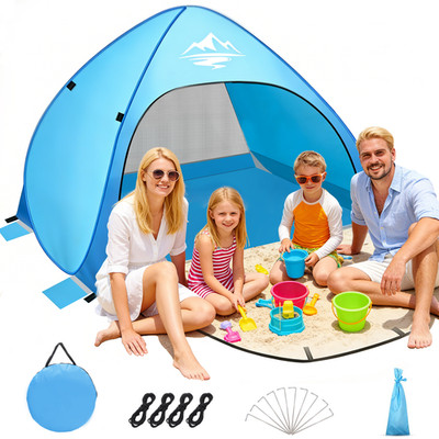 Beach Tent Canopy Automatic Portable Sun Shelter UV Protection Waterproof