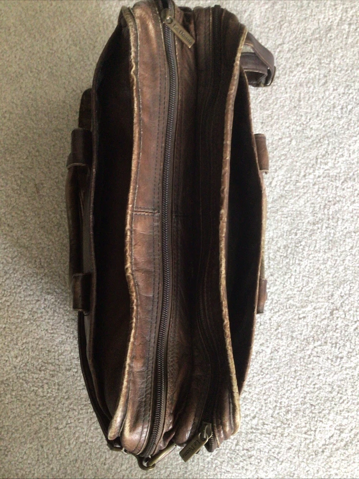 Bolso de Viaje Mensajero Laptop Cuero Genuino Envejecido Le Donne De Colección Foto 3 de 4