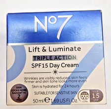 No7 Lift & Luminate Triple Action SPF 15 Day Cream - 50ml NEW