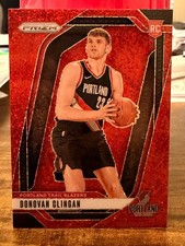 2024-25 Panini Prizm Red Sparkle Color Match SP Prizm Donovan Clingan #221 RC
