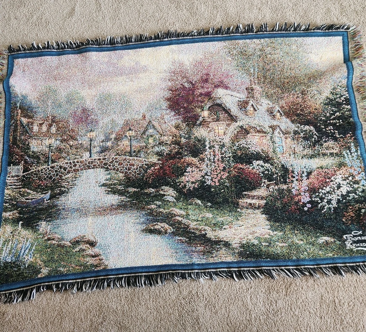 Thomas Kinkade USA製 ゴブラン織り 大判ラグ 25+ Thomas Kinkade Blankets & Throws for sale | Updated Sep 2026