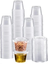 Portion Cups with Lids 1 Ounces, 200 Pack Premium Small Condiment Container