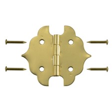 1-1/8 x 1-5/16" Solid Brass Ornamental Hinges 3 pcs.