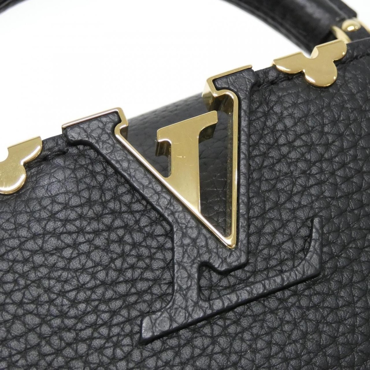 Louis Vuitton Capucines Top Handle Bag Mini Black Leather