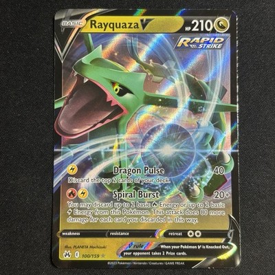 Rayquaza V 100/159 - Crown Zenith (CRZ) -  Ultra Rare Holofoil Near-Mint