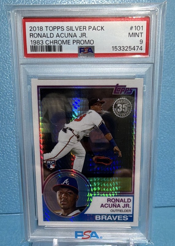 Topps 2018 Silver Pack 1983 Chrome Promo #101 Ronald Acuna Jr. RC PSA 9