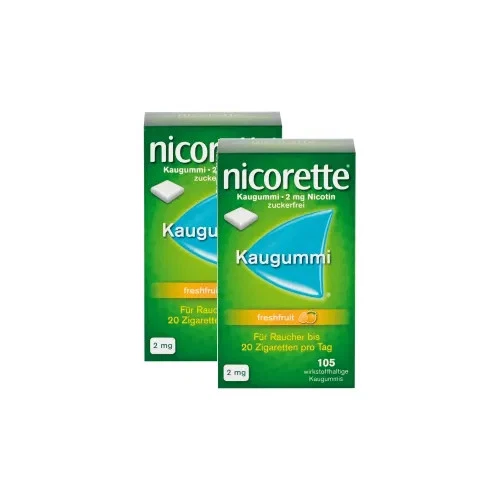 KOHLPHARMA GMBH Nicorette 2 mg Freshfruit Kaugummi Doppelpackung (2x105st) 2 St